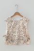All Over Leopard Print Corduroy Knot Side Western Vest