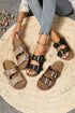 Retro Double Buckle Faux Suede Platform Slipper