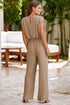 Solid Keyhole Puffy Tank Drawstring Loose Pant Set