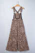 Western Leopard Print Lace Trim Ruffled Wide Leg Jumpsuit