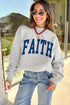 Faith Jesus Double Sided Letter Print High Neck Sweatshirt