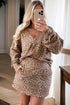 Modern Leopard Print V Neck Pullover Two Piece Dresses