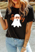 Polyester Cotton Blend Ghost Print Graphic Tee