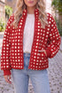 Plaid Pattern Zip Up Long Sleeve Jacket