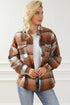 Casual Plaid Print Flap Pocket Button Down Shacket