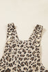 Exclusive Ribbed Leopard Print Wide Leg Bib Jumpsuit