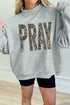 Camouflage Letter Print Mock Neck Baggy Pullover Sweatshirt