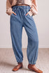Elastic Waist Harem Silhouette Ankle Length Jeans