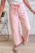Grommet Knot Waist Detail Curved Barrel Jeans