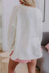V Neck Lightweight Knit Side Shift Tunic Sweater