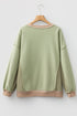 Sequined Mallard Duck Print Waffle Patchwork Graphic Sweatshirt
