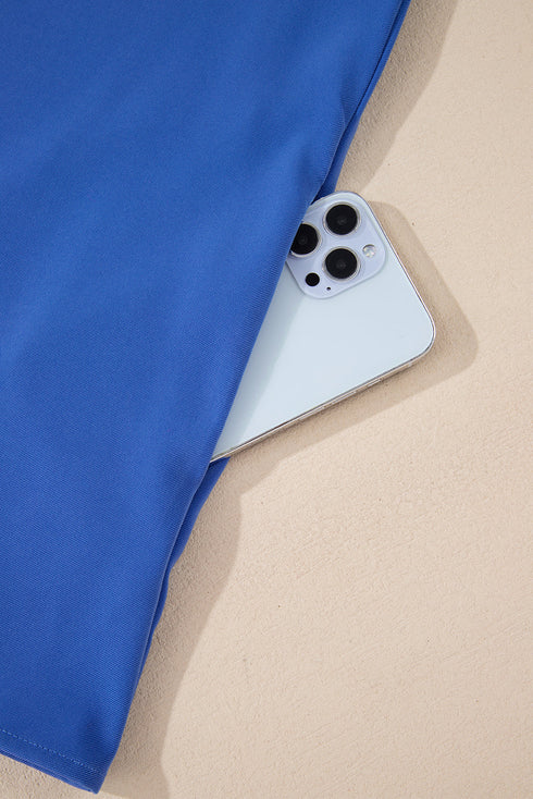 Collared Tab Sleeve Zip Up Flap Detail Casual Jacket