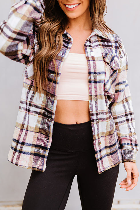 Relaxed Fit Brushed Plaid Button Down Shirt