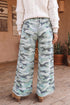 Camo Wide Leg Tie Elastic Waist Pants