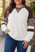 Leopard Print Round Neck Long Sleeve Top