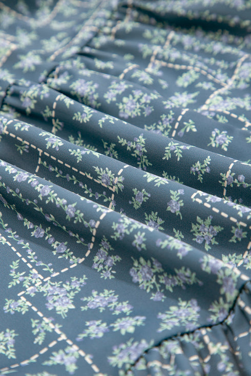 Dainty Blossom Knot Front Adjustable Strap Flared A Line Dress