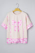 Daisy Floral Bow Detail Patchwork Applique T Shirt