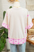 Daisy Floral Bow Detail Patchwork Applique T Shirt