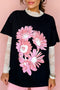 Daisy Floral Print Short Sleeve Graphic Tee