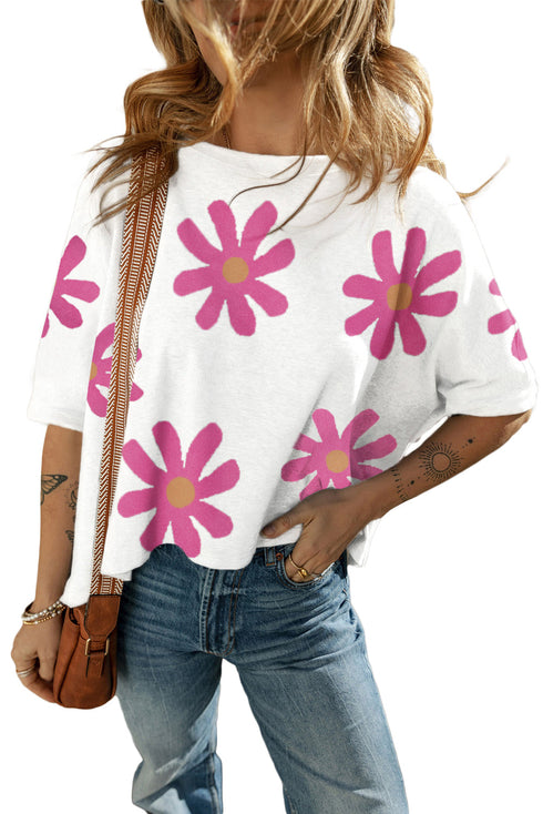 Daisy Flower Printed Casual T Shirt
