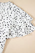 Dalmatian Print Layered Ruffle Sleeve Chic Blouse Top