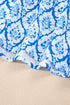 Damask Print Half Zip Stand Collar Structured Top