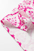 Damask Print Half Zip Stand Collar Structured Top