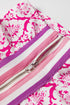 Damask Print Half Zip Stand Collar Structured Top