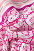 Damask Print Half Zip Stand Collar Structured Top