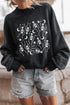 Dancing Skeleton And Moon Graphic Print Pullover Sweatshirt