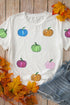 Dazzling Rainbow Sequin Pumpkin Patch Halloween Graphic Tee