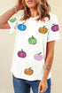 Dazzling Rainbow Sequin Pumpkin Patch Halloween Graphic Tee