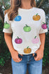 Dazzling Rainbow Sequin Pumpkin Patch Halloween Graphic Tee