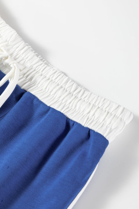 Varsity Stripe Contrast Trim Pullover Skort Two Piece Dress