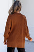 Modern Ribbed Knit Stand Neck Long Sleeve Sweater