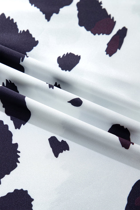 Abstract Print Western Long Metal Zip Up Waist Skirt