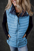 Plush Collar Quilted Zip Front Puffer Vest