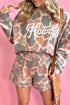 Howdy Camouflage High Neck Long Sleeve Short Set