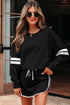 Varsity Stripe Contrast Trim Pullover Skort Two Piece Dress