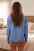 Patchwork Leather Collar Long Sleeve Denim Jacket