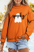 Ghost Letter Reversible Print Mock Neck Spooky Graphic Sweatshirt