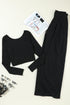Minimalist Ribbed Crop Top And Long Pant Sets