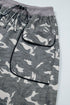 Camouflage Print Drawstring Waist Cargo Barrel Pants