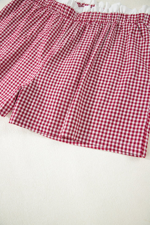 Southern Belle Plaid Print Trim Bottoms