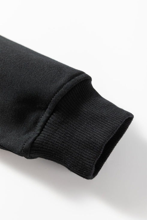 Contrast Trim Crewneck Pullover Mini Skirt Two Piece Dress