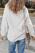 Corded Letter Pattern Textured Typography Graphic Sweatshirt