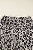 Exposed Seam Patched Pocket Leopard Wide Leg Bottoms