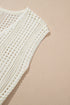 Sleeveless Hollow Out Drawstring Waist Knit Cover Up Dress