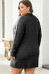 Long Sleeve Cable Knit Crew Neck Sweater Dress