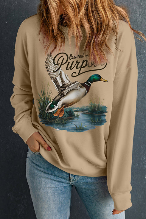 Created Purpose Western Mallard Graphic Pullover Sweatshirt
